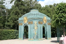 Open metal pavilion near palace