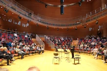 Seating in concert room at Pierre Boulez Saal