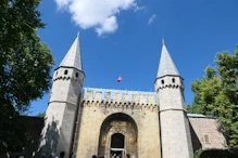 Main gate under repair pretend facade