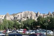 View to hills in town