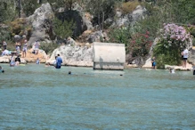 Stone tomb in water