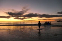 The last people alighting from the boat