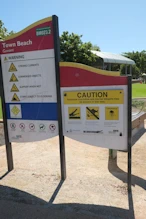 Beach warning sign