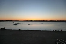 Setting sun at wharf