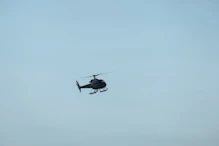 Helicopter coming to pick up people at falls