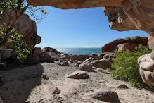 View from beach cave