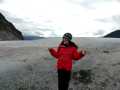 On the glacier<br />Brie the guide with a dirty face!!